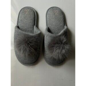 Victoria's Secret Knit Pom-Pom Slippers Grey VS size L